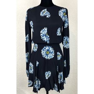 (VTG) REFORMATION • Floral Open-Back Long Sleeve Mini Dress